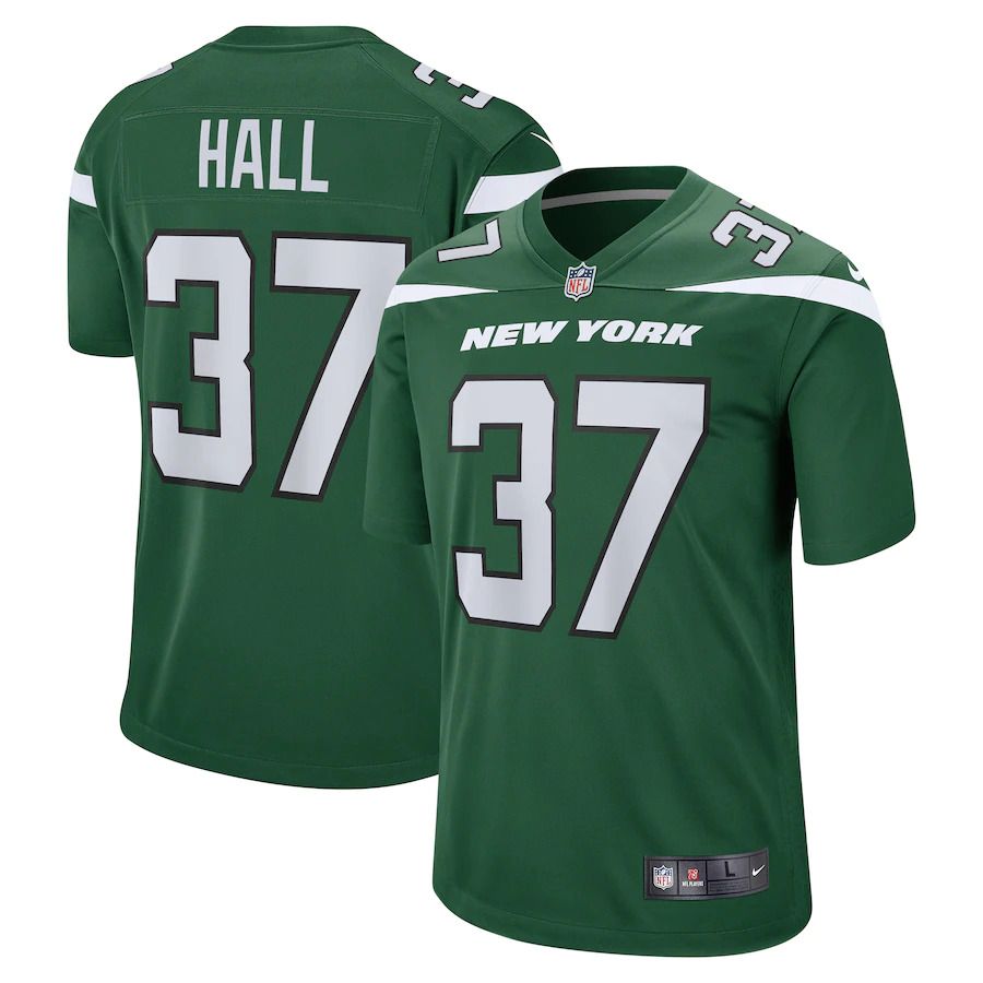 Men New York Jets 37 Bryce Hall Nike Gotham Green Game NFL Jersey